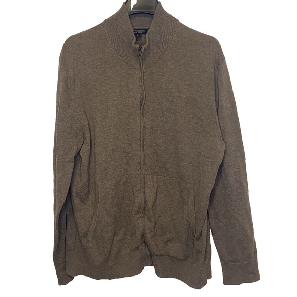 Banana Republic Other - Men’s Banana Republic Brown Full Zip Sweater Medium Supima Cotton Size XL